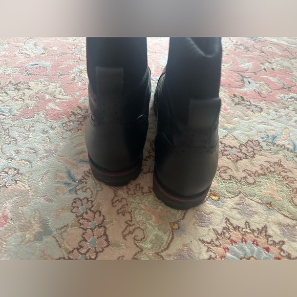 Christian Louboutin Black Leather Combat Boots – Size 44 – Red Sole Chain Tread - Picture 5 of 13